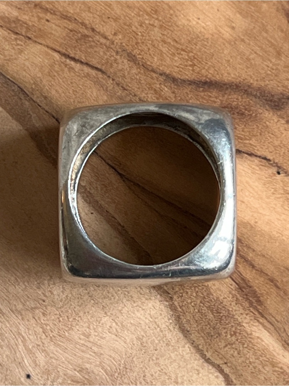 Modern Square Sterling Silver Women's Handmade Ring